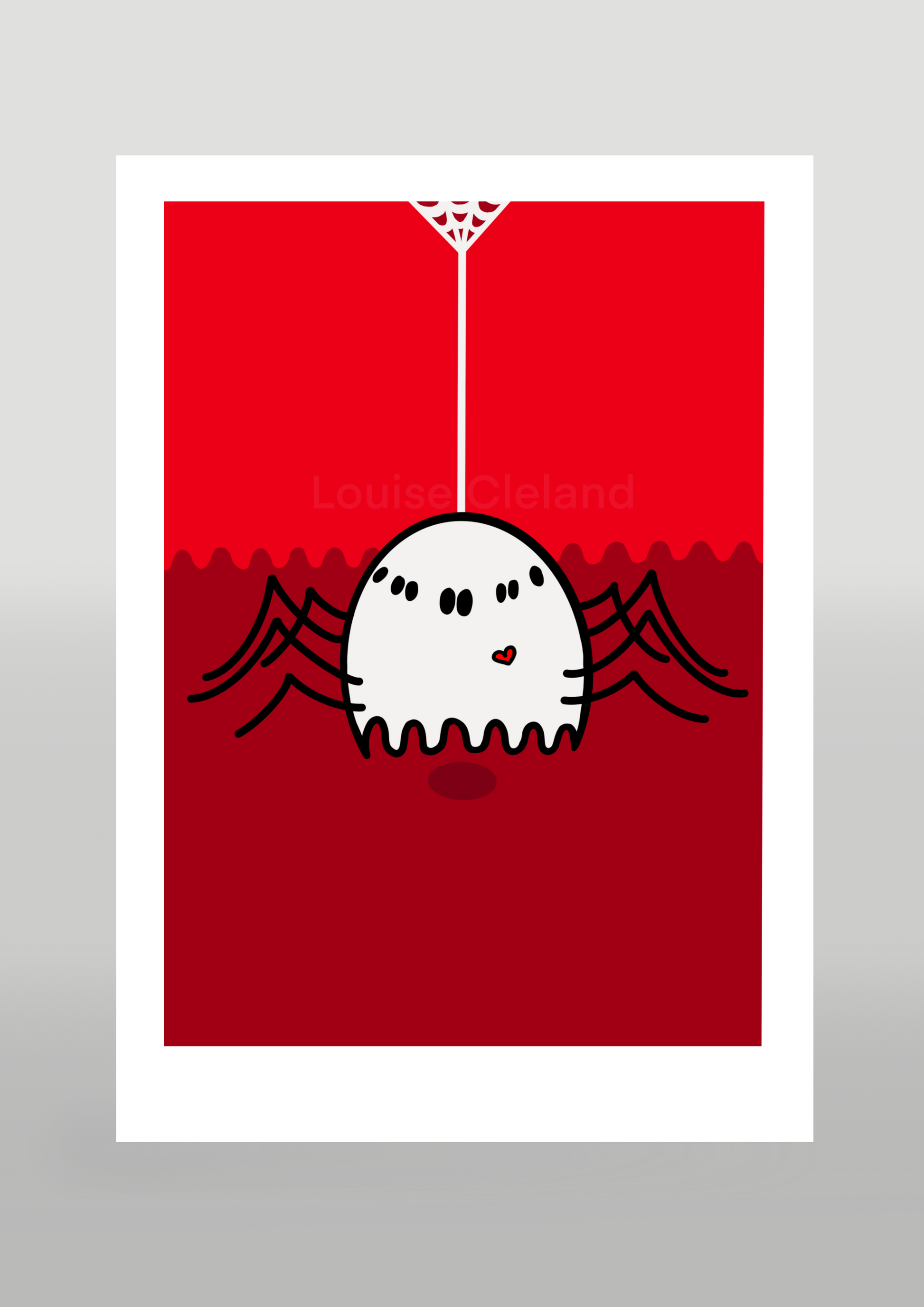 Bright Red Print Ghost Spider