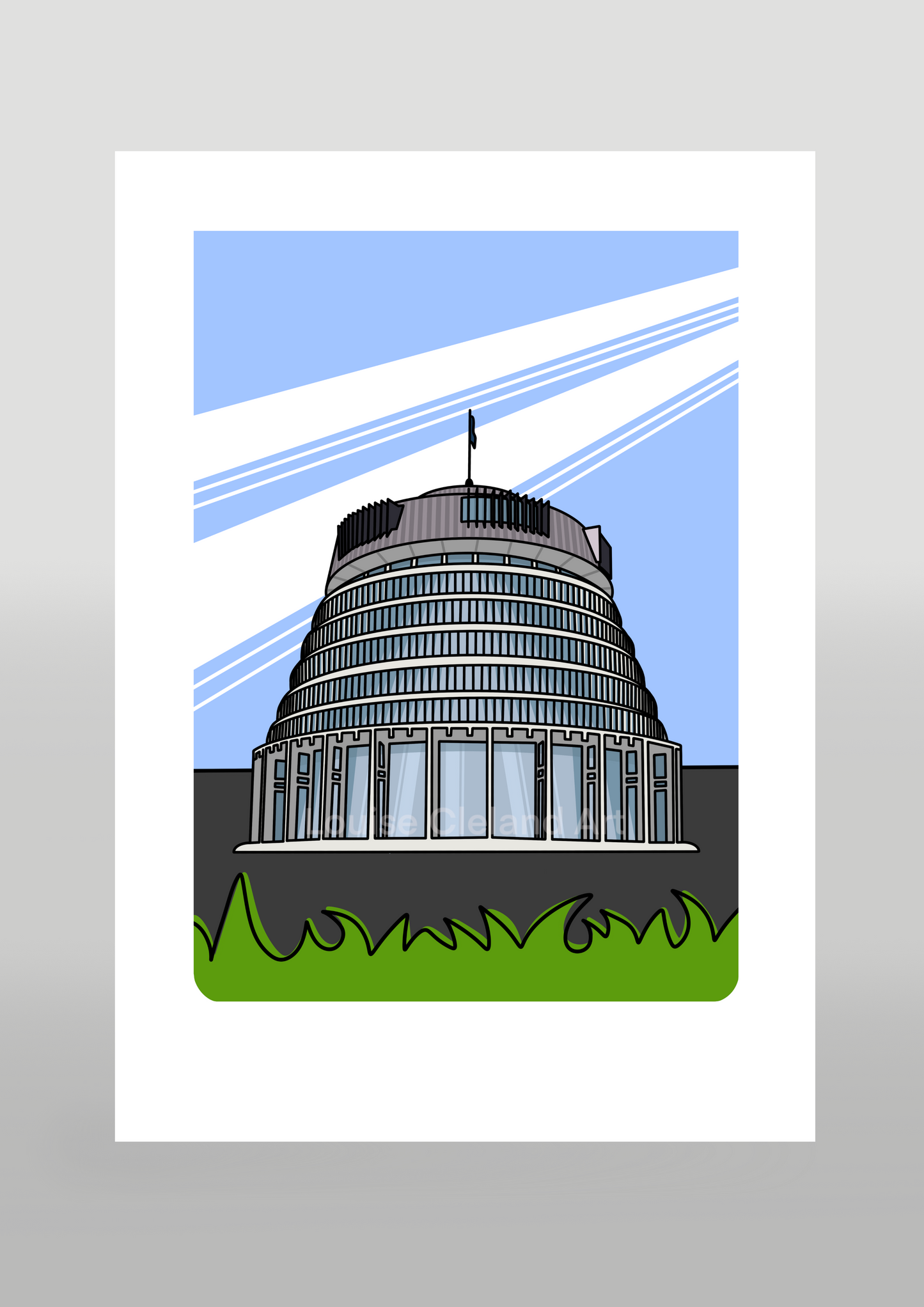 The Beehive Wellington Parliament Building Digital Art