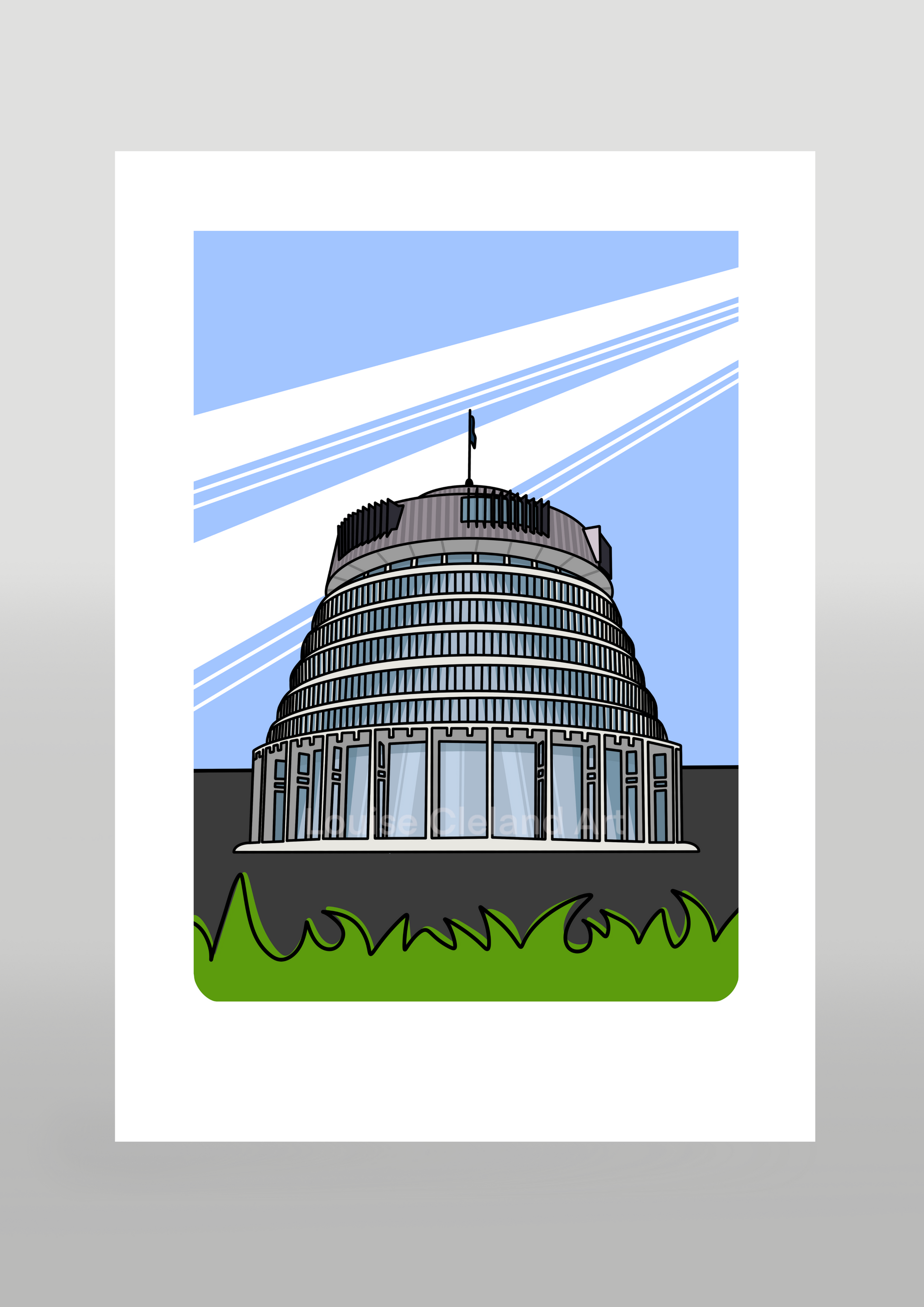 The Beehive Wellington Parliament Building Digital Art