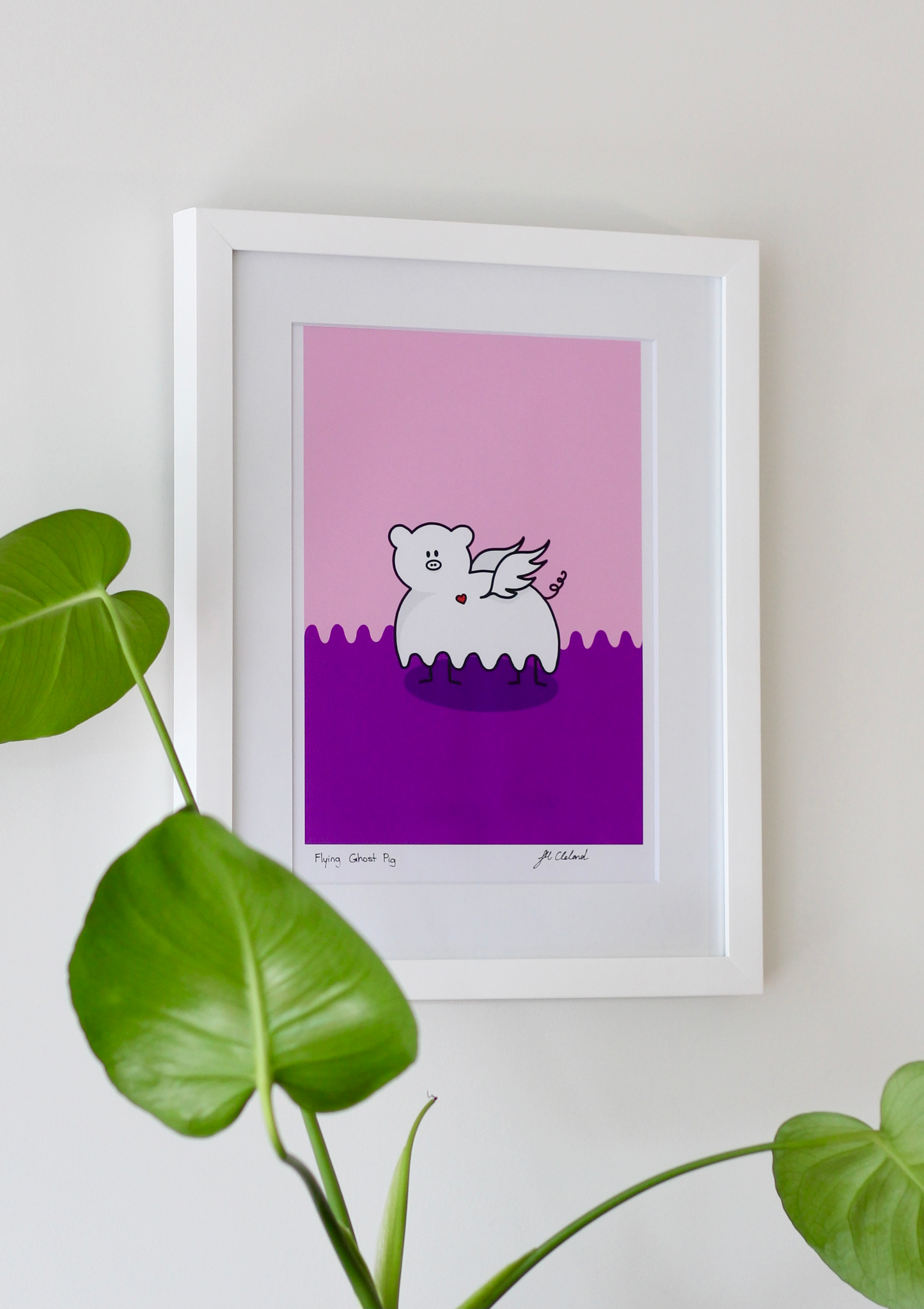 Flying Ghost Pig Print